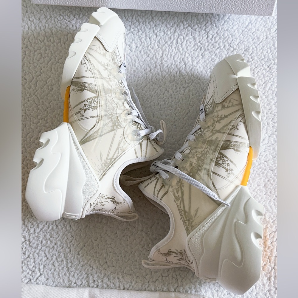 Authentic Christian Dior Women’s D-Connect Sneakers Printed Technical Fabric - Picture 9 of 16